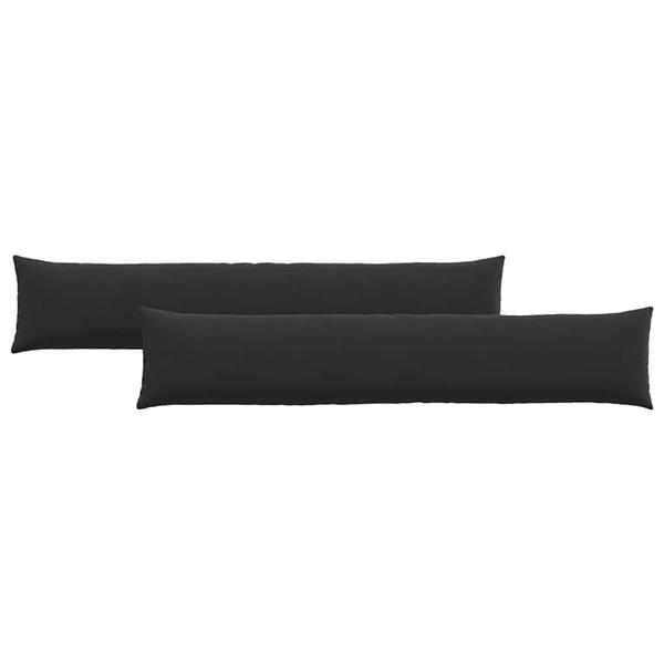 Grote foto vidaxl sofa kussens 2 pcs zwart 200 x 40 cm katoen stof huis en inrichting woningdecoratie