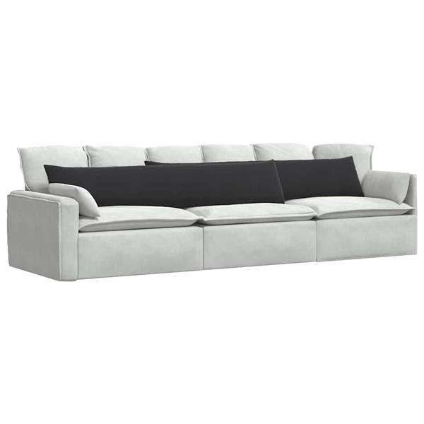 Grote foto vidaxl sofa kussens 2 pcs zwart 200 x 40 cm katoen stof huis en inrichting woningdecoratie