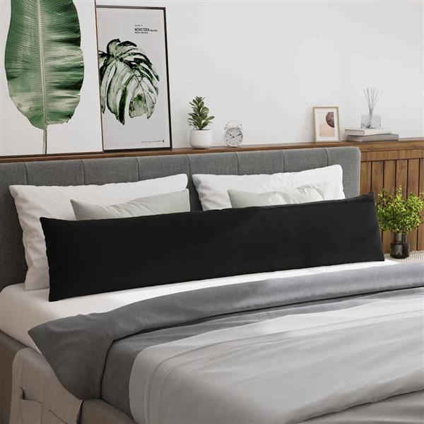 Grote foto vidaxl sofa kussens 2 pcs zwart 200 x 40 cm katoen stof huis en inrichting woningdecoratie