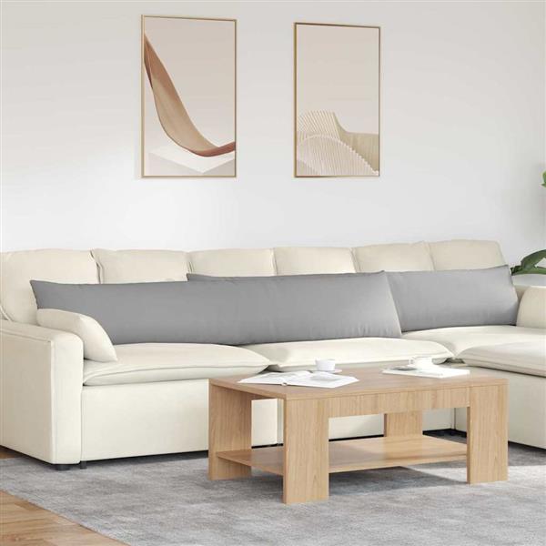 Grote foto vidaxl sofa kussens 2 pcs grijs 200 x 40 cm stof huis en inrichting woningdecoratie