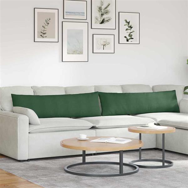 Grote foto vidaxl sofa kussens 2 pcs donkergroen 145 x 40 cm katoen stof huis en inrichting woningdecoratie