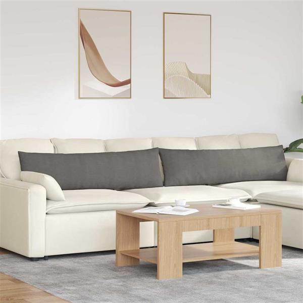 Grote foto vidaxl sofa kussens 2 pcs lichtgrijs 145 x 40 cm katoen stof huis en inrichting woningdecoratie