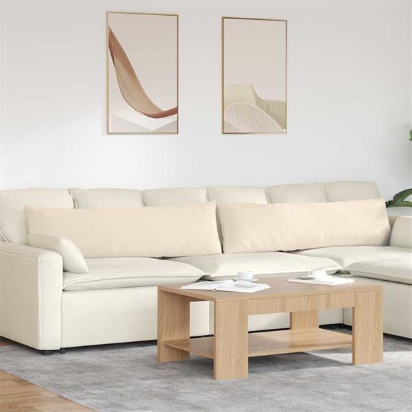 Grote foto vidaxl sofa kussens 2 pcs beige 145 x 40 cm stof huis en inrichting woningdecoratie