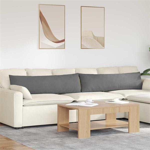 Grote foto vidaxl sofa kussens 2 pcs donkergrijs 145 x 40 cm stof huis en inrichting woningdecoratie