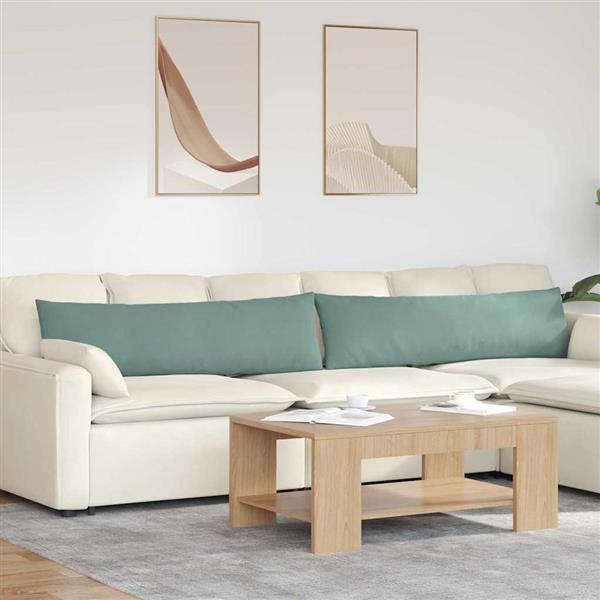 Grote foto vidaxl sofa kussens 2 pcs zeegroen 145 x 40 cm katoen stof huis en inrichting woningdecoratie