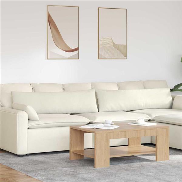 Grote foto vidaxl sofa kussens 2 pcs cr me 145 x 40 cm katoen stof huis en inrichting woningdecoratie
