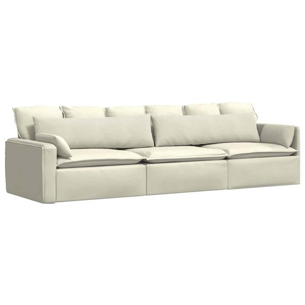 Grote foto vidaxl sofa kussens 2 pcs cr me 145 x 40 cm katoen stof huis en inrichting woningdecoratie