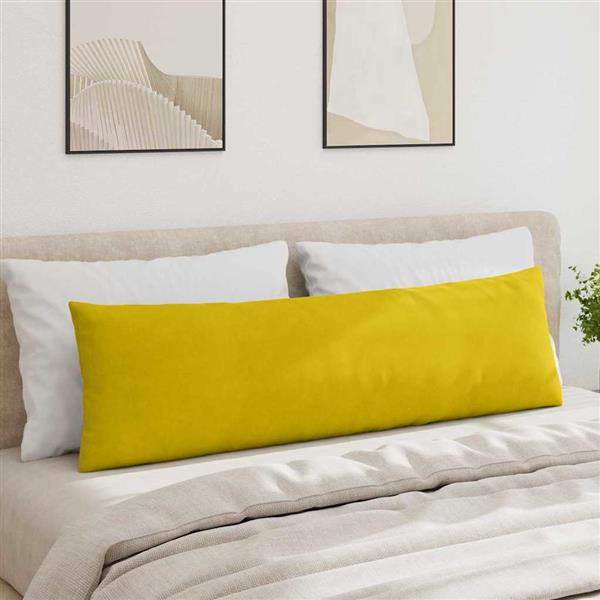 Grote foto vidaxl sofa kussens 2 pcs geel 145 x 40 cm katoen stof huis en inrichting woningdecoratie