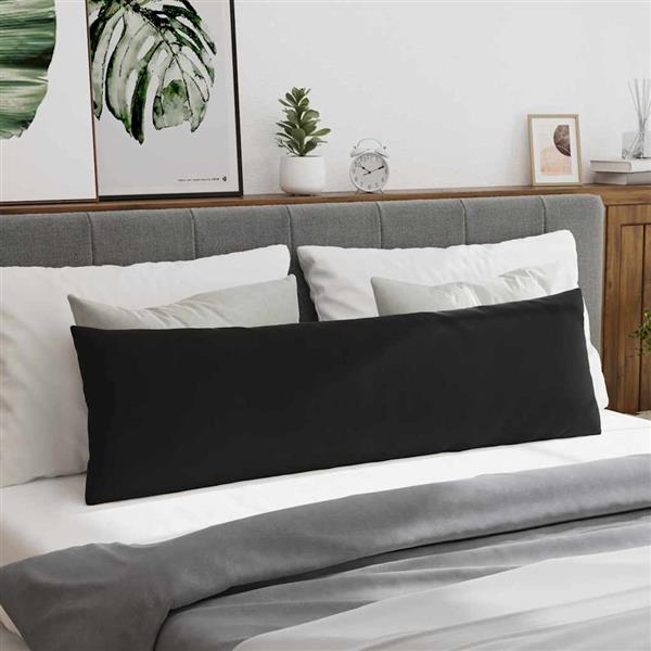 Grote foto vidaxl sofa kussens 2 pcs zwart 145 x 40 cm katoen stof huis en inrichting woningdecoratie