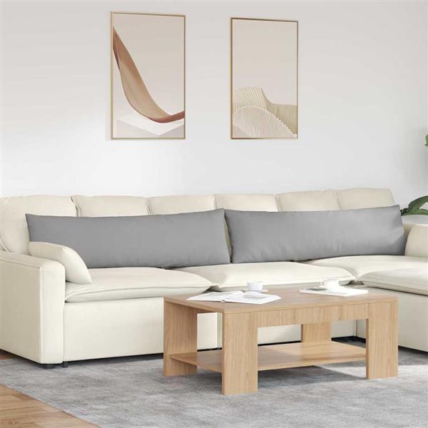 Grote foto vidaxl sofa kussens 2 pcs grijs 145 x 40 cm stof huis en inrichting woningdecoratie