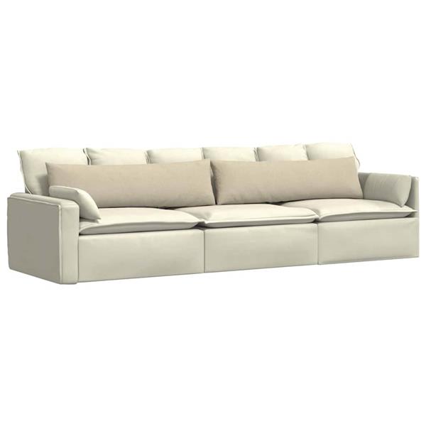 Grote foto vidaxl sofa kussens 2 pcs cr me 145 x 40 cm stof huis en inrichting woningdecoratie