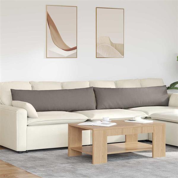 Grote foto vidaxl sofa kussens 2 pcs taupe 145 x 40 cm stof huis en inrichting woningdecoratie