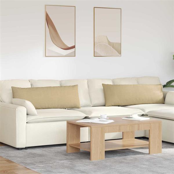 Grote foto vidaxl sofa kussens 2 pcs grijs groen 120 x 40 cm katoen stof huis en inrichting woningdecoratie