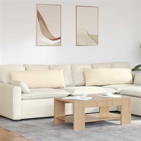 Grote foto vidaxl sofa kussens 2 pcs cr me 120 x 40 cm katoen stof huis en inrichting woningdecoratie