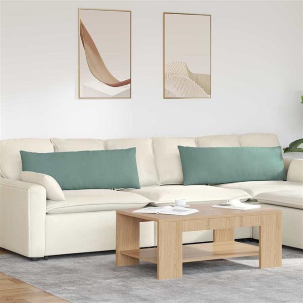 Grote foto vidaxl sofa kussens 2 pcs zeegroen 120 x 40 cm katoen stof huis en inrichting woningdecoratie