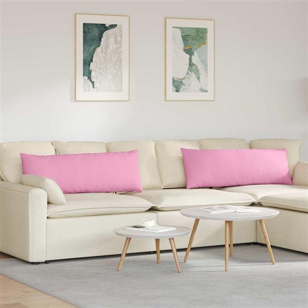 Grote foto vidaxl sofa kussens 2 pcs roze 120 x 40 cm stof huis en inrichting woningdecoratie