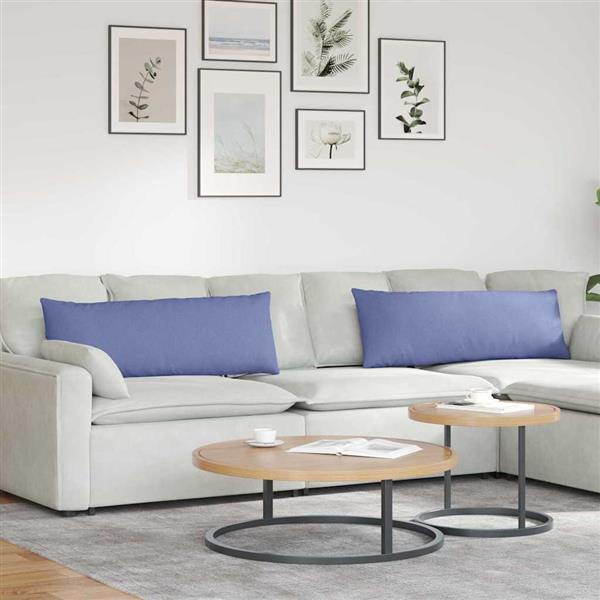 Grote foto vidaxl sofa kussens 2 pcs blauw 120 x 40 cm stof huis en inrichting woningdecoratie