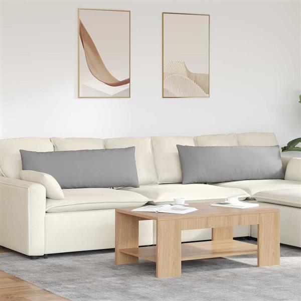Grote foto vidaxl sofa kussens 2 pcs grijs 120 x 40 cm stof huis en inrichting woningdecoratie