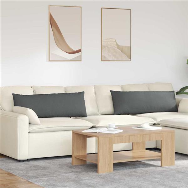 Grote foto vidaxl sofa kussens 2 pcs donkergrijs 120 x 40 cm stof huis en inrichting woningdecoratie
