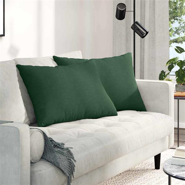 Grote foto vidaxl sofa kussens 2 pcs donkergroen 70 x 50 cm katoen stof huis en inrichting woningdecoratie