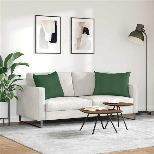 Grote foto vidaxl sofa kussens 2 pcs donkergroen 70 x 50 cm katoen stof huis en inrichting woningdecoratie