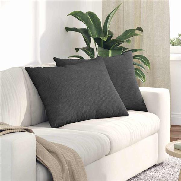 Grote foto vidaxl sofa kussens 2 pcs donkergrijs 70 x 50 cm katoen stof huis en inrichting woningdecoratie