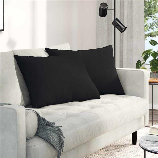 Grote foto vidaxl sofa kussens 2 pcs zwart 70 x 50 cm stof huis en inrichting woningdecoratie