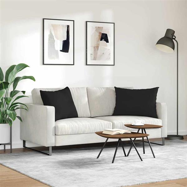 Grote foto vidaxl sofa kussens 2 pcs zwart 70 x 50 cm stof huis en inrichting woningdecoratie