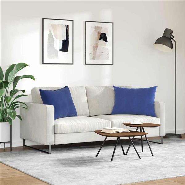Grote foto vidaxl sofa kussens 2 pcs politieblauw 70 x 50 cm katoen stof huis en inrichting woningdecoratie