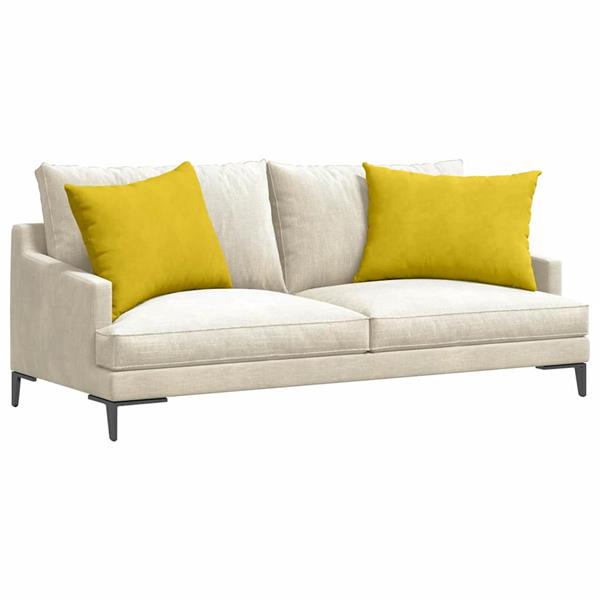 Grote foto vidaxl sofa kussens 2 pcs geel 70 x 50 cm katoen stof huis en inrichting woningdecoratie
