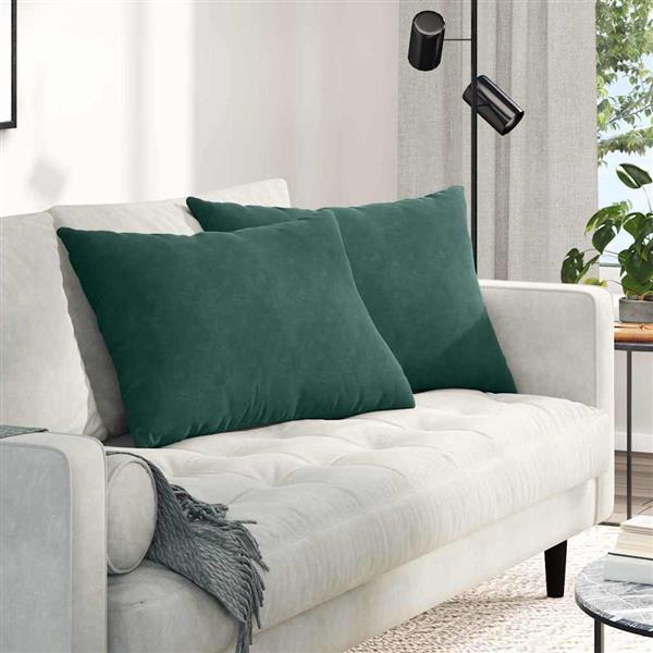 Grote foto vidaxl sofa kussens 2 pcs donkergroen 70 x 50 cm katoen stof huis en inrichting woningdecoratie
