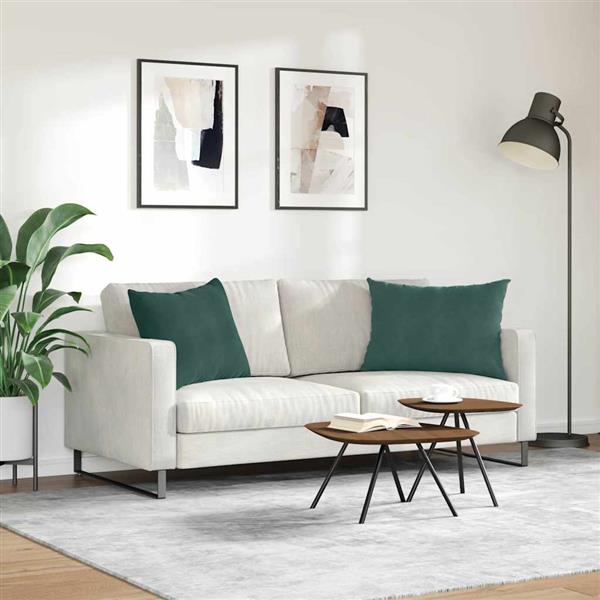 Grote foto vidaxl sofa kussens 2 pcs donkergroen 70 x 50 cm katoen stof huis en inrichting woningdecoratie