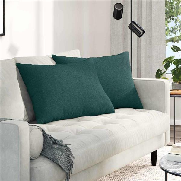 Grote foto vidaxl sofa kussens 2 pcs donkergroen 70 x 50 cm stof huis en inrichting woningdecoratie