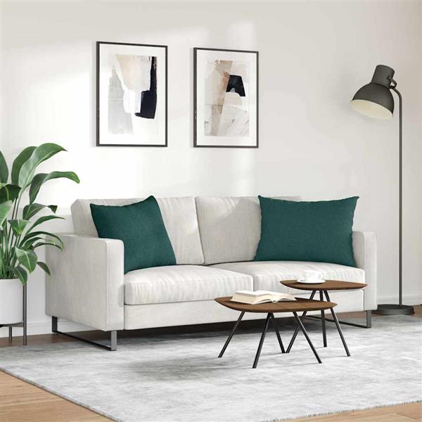 Grote foto vidaxl sofa kussens 2 pcs donkergroen 70 x 50 cm stof huis en inrichting woningdecoratie