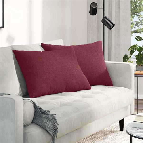 Grote foto vidaxl sofa kussens 2 pcs wijnrood 70 x 50 cm stof huis en inrichting woningdecoratie