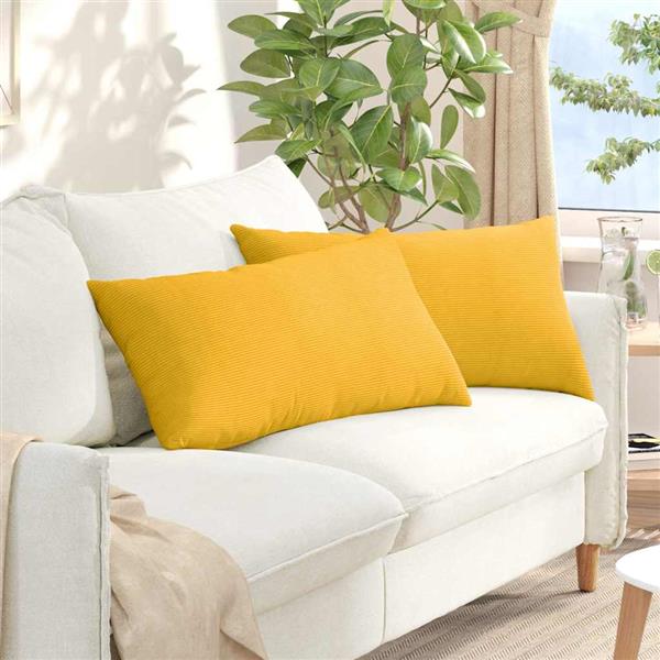 Grote foto vidaxl sofa kussens 2 pcs lichtgeel 80 x 40 cm katoen stof huis en inrichting woningdecoratie