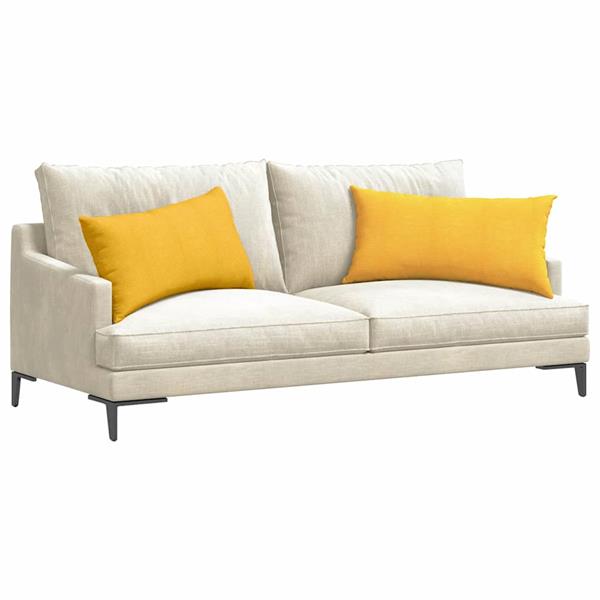 Grote foto vidaxl sofa kussens 2 pcs lichtgeel 80 x 40 cm katoen stof huis en inrichting woningdecoratie