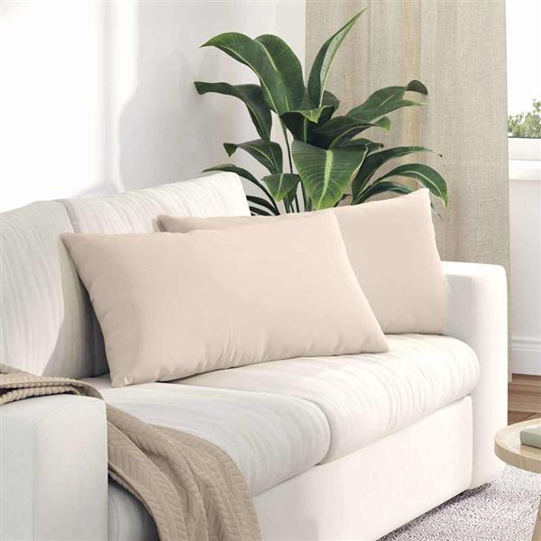 Grote foto vidaxl sofa kussens 2 pcs beige 80 x 40 cm stof huis en inrichting woningdecoratie