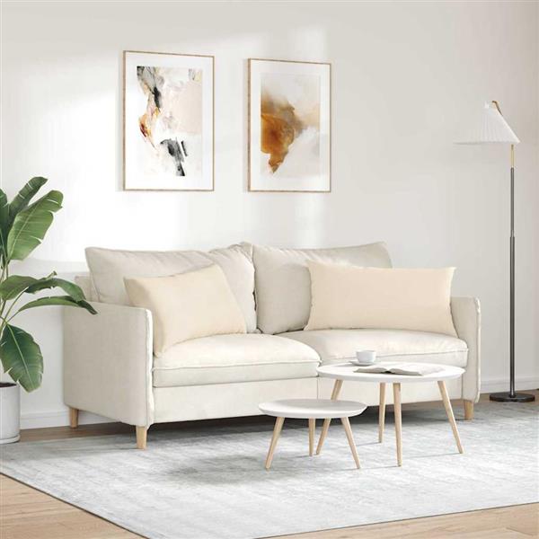 Grote foto vidaxl sofa kussens 2 pcs beige 80 x 40 cm stof huis en inrichting woningdecoratie