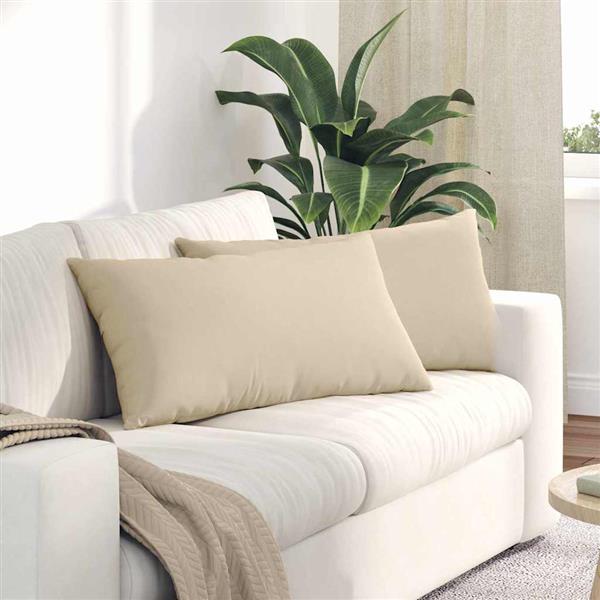 Grote foto vidaxl sofa kussens 2 pcs cr me 80 x 40 cm stof huis en inrichting woningdecoratie