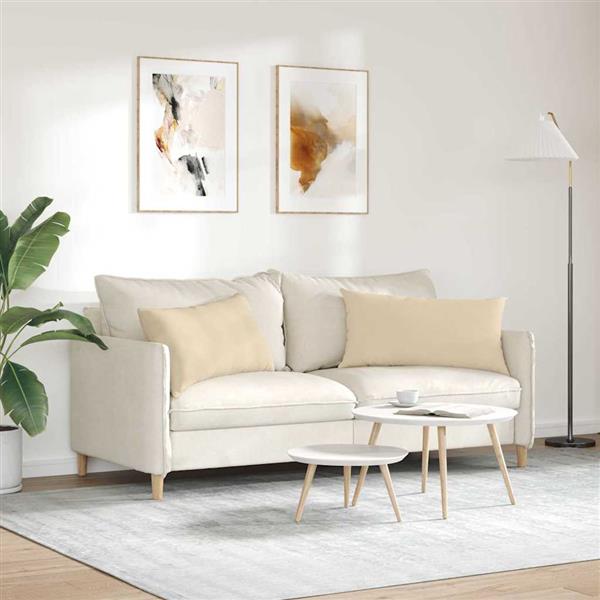 Grote foto vidaxl sofa kussens 2 pcs cr me 80 x 40 cm stof huis en inrichting woningdecoratie