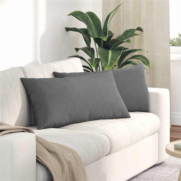 Grote foto vidaxl sofa kussens 2 pcs donkergrijs 80 x 40 cm stof huis en inrichting woningdecoratie