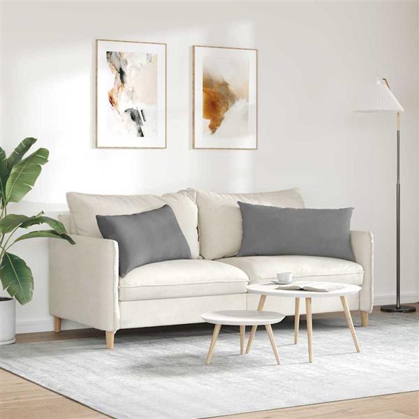 Grote foto vidaxl sofa kussens 2 pcs donkergrijs 80 x 40 cm stof huis en inrichting woningdecoratie