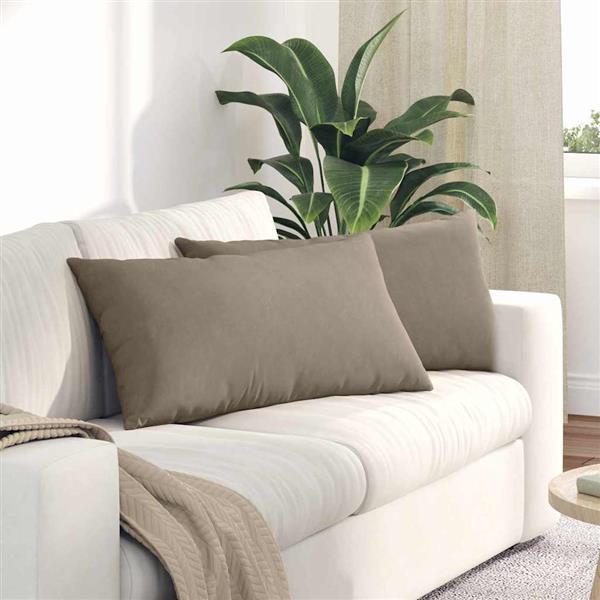 Grote foto vidaxl sofa kussens 2 pcs taupe 80 x 40 cm stof huis en inrichting woningdecoratie