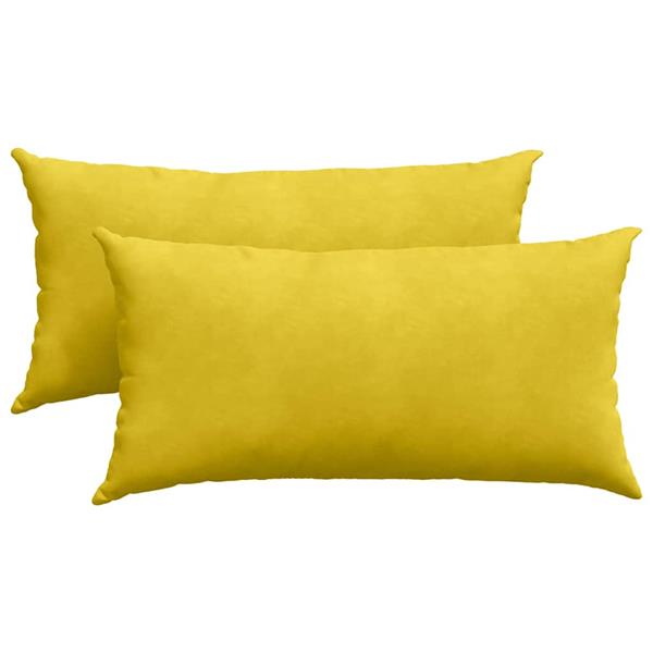 Grote foto vidaxl sofa kussens 2 pcs geel 80 x 40 cm katoen stof huis en inrichting woningdecoratie