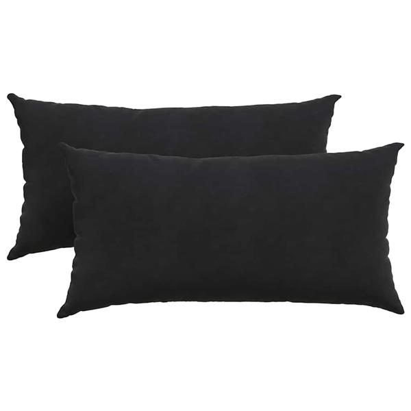 Grote foto vidaxl sofa kussens 2 pcs zwart 80 x 40 cm katoen stof huis en inrichting woningdecoratie