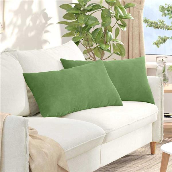 Grote foto vidaxl sofa kussens 2 pcs lichtgroen 80 x 40 cm katoen stof huis en inrichting woningdecoratie