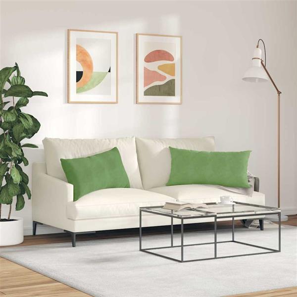 Grote foto vidaxl sofa kussens 2 pcs lichtgroen 80 x 40 cm katoen stof huis en inrichting woningdecoratie