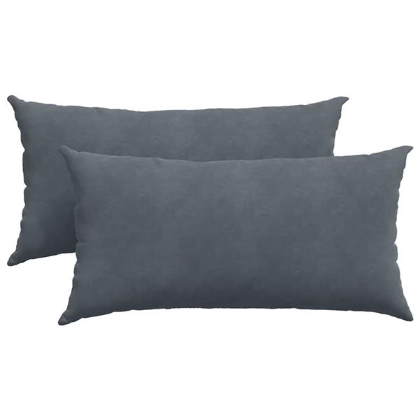 Grote foto vidaxl sofa kussens 2 pcs donkergrijs 80 x 40 cm katoen stof huis en inrichting woningdecoratie