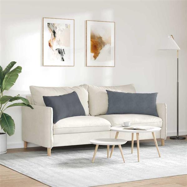 Grote foto vidaxl sofa kussens 2 pcs donkergrijs 80 x 40 cm katoen stof huis en inrichting woningdecoratie